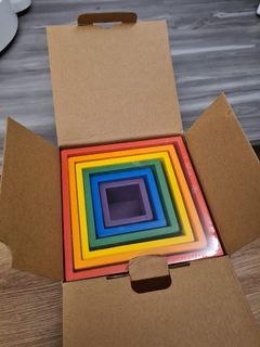 [Montessori] Wooden Nesting and Stacking Boxes and Colour Play (Ready Stock!)