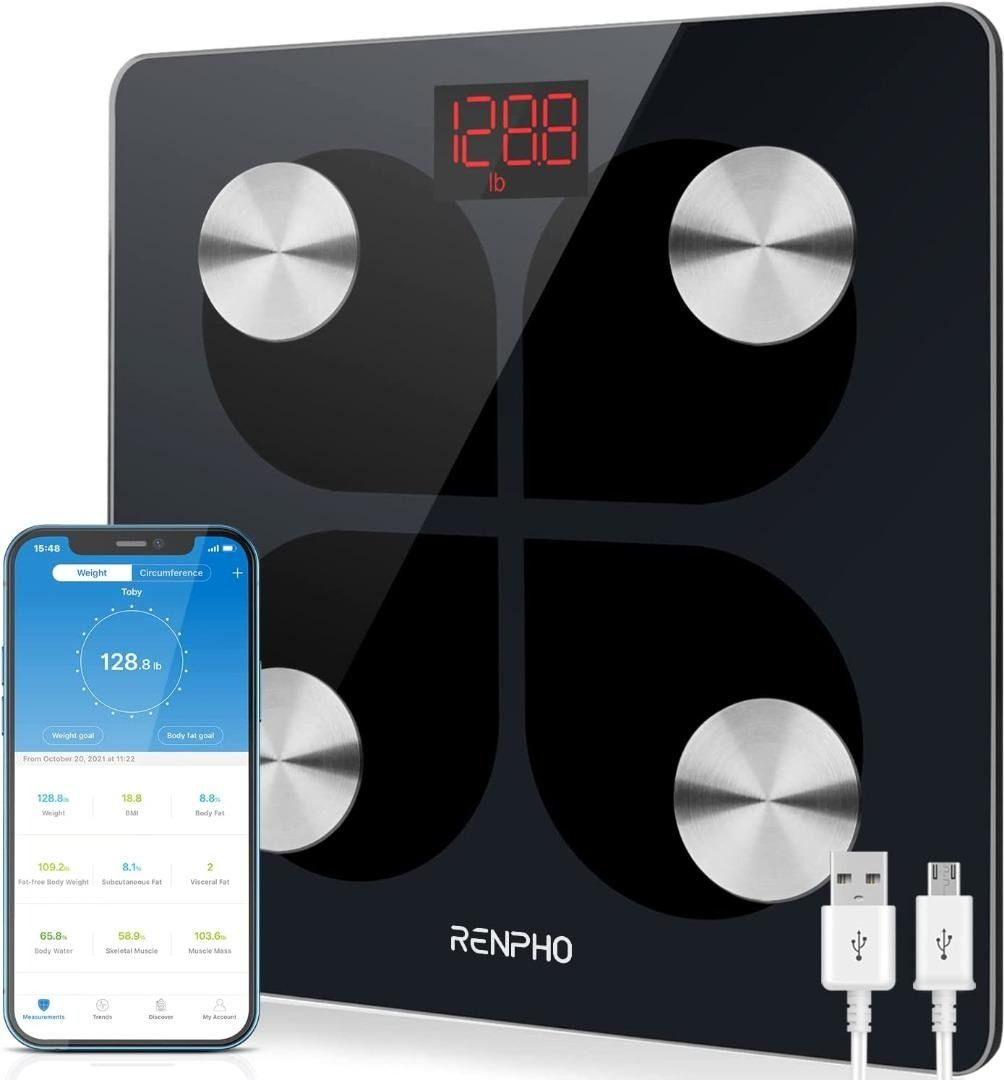 New Arrival! RENPHO USB Rechargeable Smart Body Fat Scales, Digital