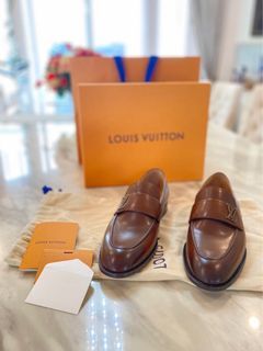 Louis Vuitton Brown Damier Canvas and Leather Major Loafers Size 43 Louis  Vuitton