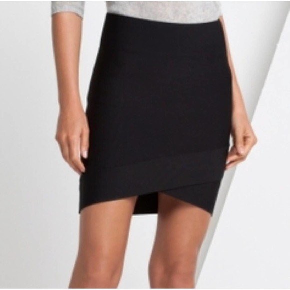 NWT Sz XXS BCBG Maxazria sylvie black bandage bodycon mini skirt
