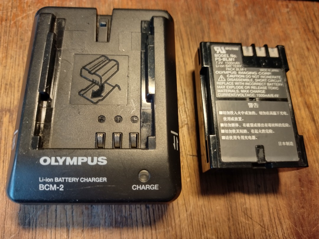 Olympus BCM-2 charger, PS-BLM1 battery, 攝影器材, 攝影配件, 電池及充電器- Carousell