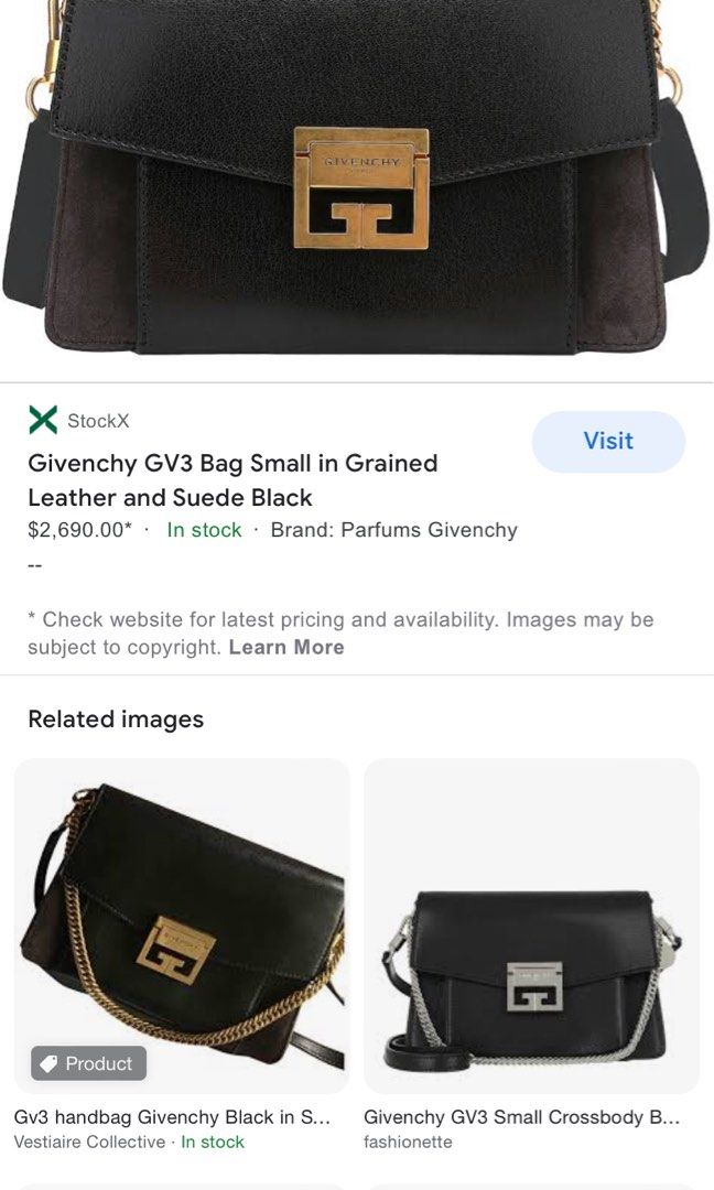 Givenchy GV3 GIVENCHY 2way bag ❤️ (Category: Luxury Bags & Wallets) located in Bacolod City. Submitted by chuchaystuffs (Listing ID 1194875018, Image 2). Description: Sooo rAre na this comes with dustbag pa signs of use sa edge lgn at rubber lining overall Ganda pa ni bag 😍 self authentic ate nlgn kc sabi ng supplier ko orig.