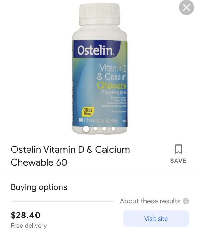 Ostelin Calcium and Vitamin D3, Health & Nutrition, Health Supplements
