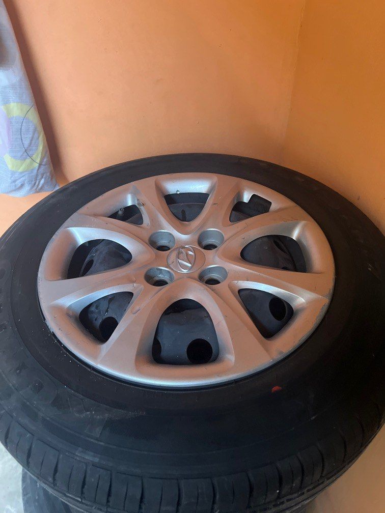 P 4 x 100 accent stock steel rims with tyres, Car Parts & Accessories