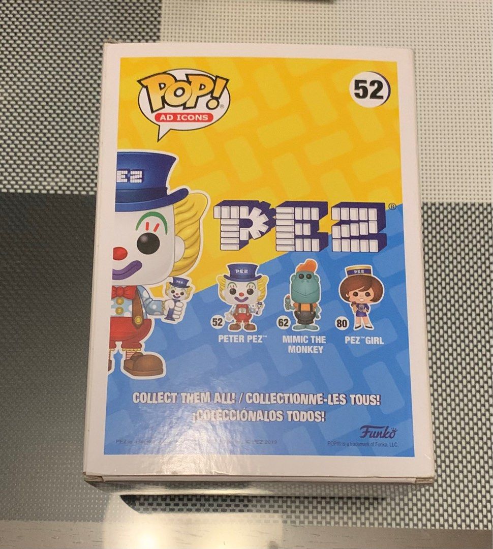 PETER PEZ CLOWN FUNKO POP 52 (Category: Designer & Blind Box Toys) located in Quezon City. Submitted by vvante (Listing ID 1196593831, Image 3). Description: message me for more info and pics I can also send a video condition of the pop mop: gcash, paypal, paymaya mod: shop33 co, ggx, lalamove, and grab .