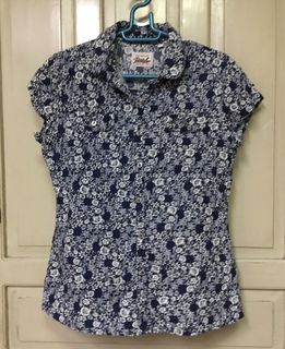 Petrol Blouse w/ Collar