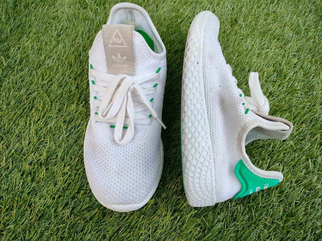Preloved Authentic Adidas Pharrell x Tennis Hu Green Shoes, Fesyen