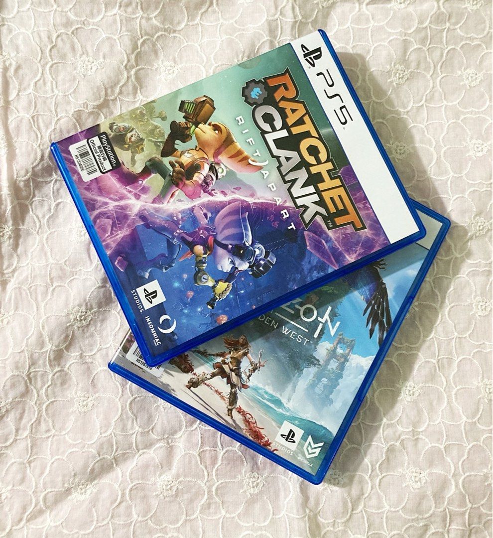 PS5 Games (Category: PlayStation) located in Makati City. Submitted by cestparfaitvintagejewelries (Listing ID 1196578660, Image 1). Description: ❤️ PS5 exclusive Ratchet and Clank: Rift Apart (Disc) ❤️ PS5 Horizon: Forbidden West (Disc) ❤️ 3, 199 PHP Each ❤️ Never been played. open only for inspection and installation RFS: Part of PS5 bundle. Don’t like this game. 😅.