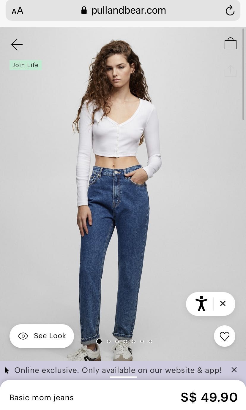 Pull and bear cropped jeans sales