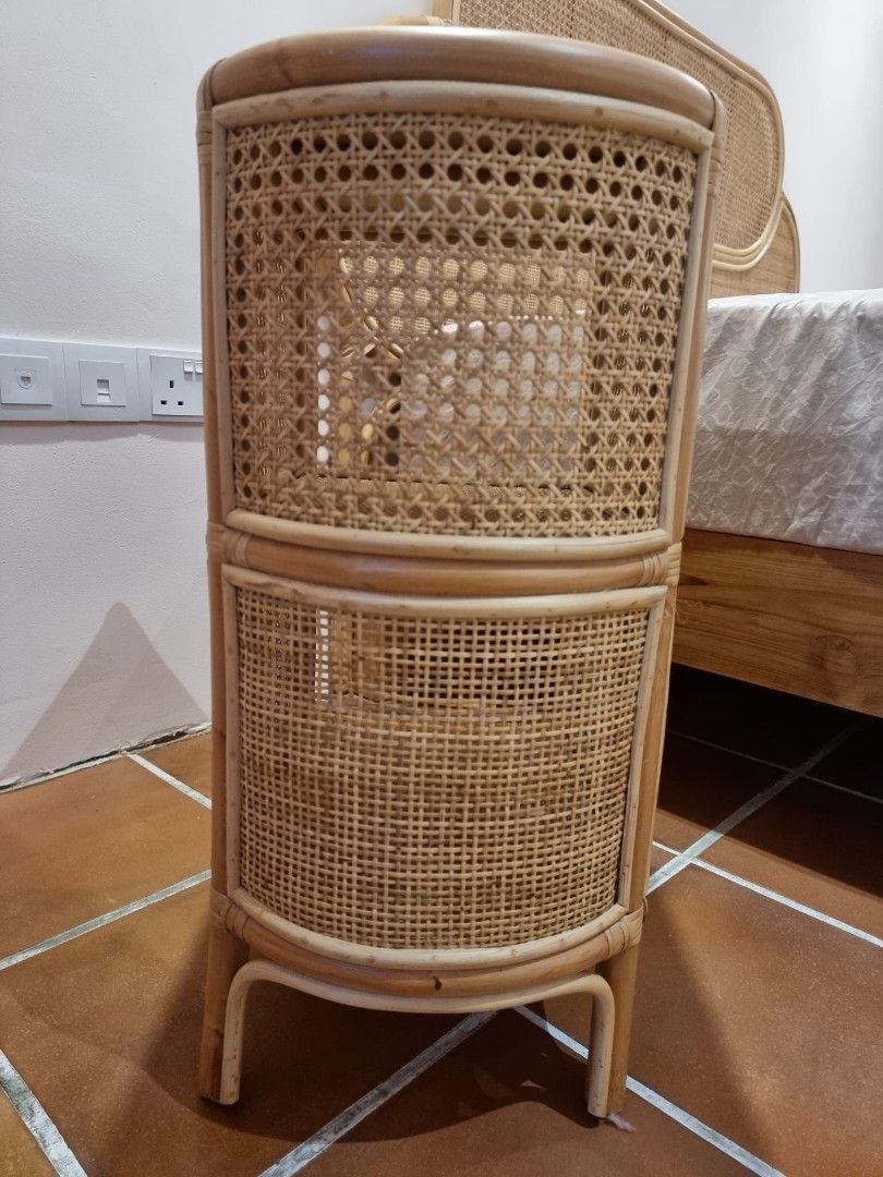 Rattan bedside tables (pair), Furniture & Home Living, Furniture, Other Home Furniture on Carousell