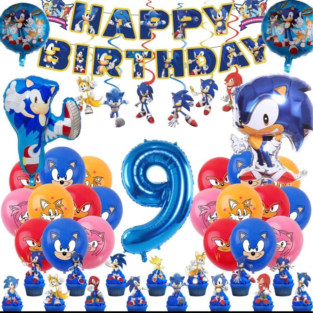 Sonic The Hedgehog Birthday Decorations Sonic Sonic The hedgehog Party Balloons X10 