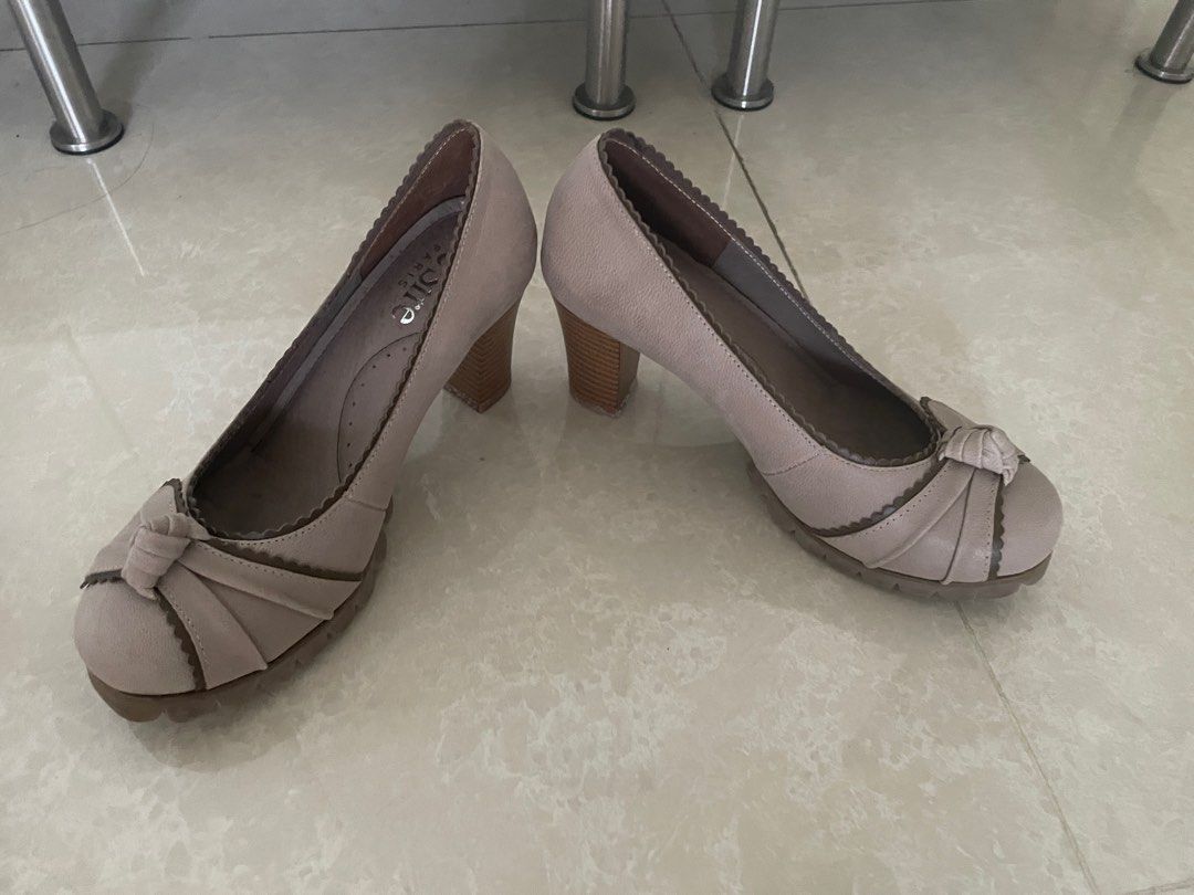 Real shop leather heels