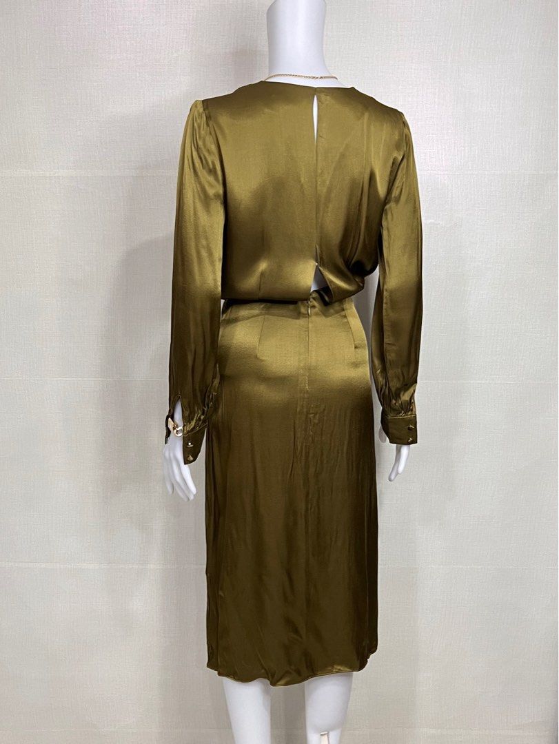 Reiss Satin Wrap Dress Women s Fashion Dresses Sets Dresses on Carousell