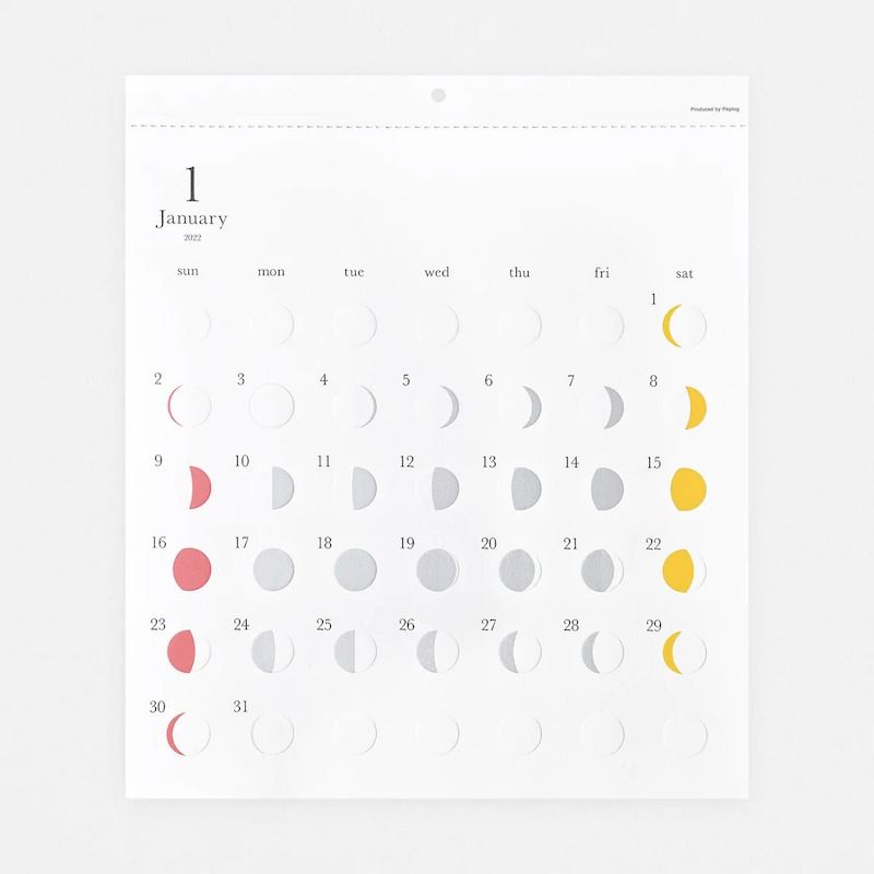 [現貨]REPLUG 2023年版MICHIRU MOON CALENDAR 彩色月亮掛曆, 興趣及遊戲, 手作＆自家設計, 工藝用品及工具
