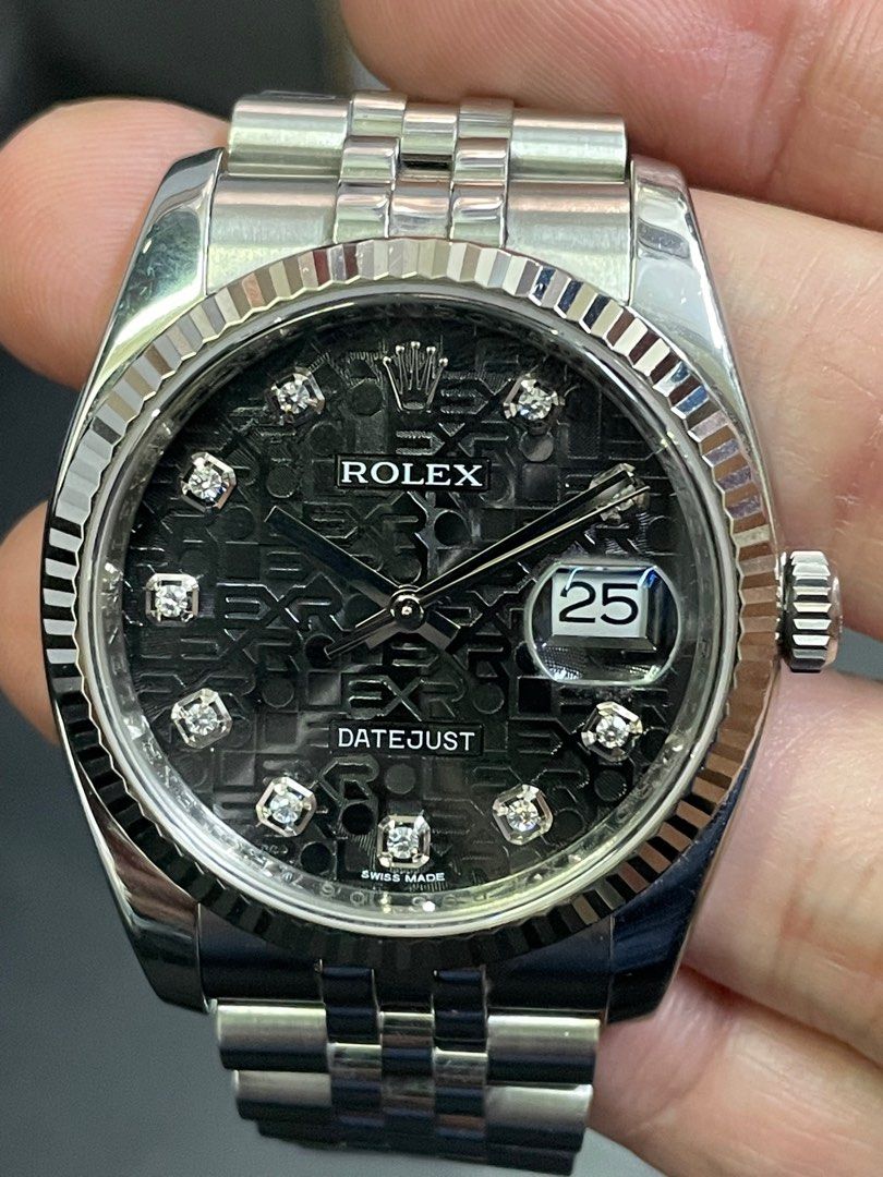 Rolex Datejust 36mm 116234 Diamond Black Computer Dial Luxury