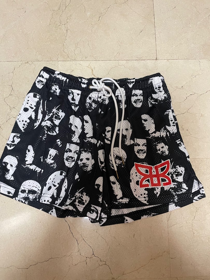 Herren Basketball Shorts 90er Jahre Space Movie Design – Aus Polyester, In Weiß, Größen S-XXL