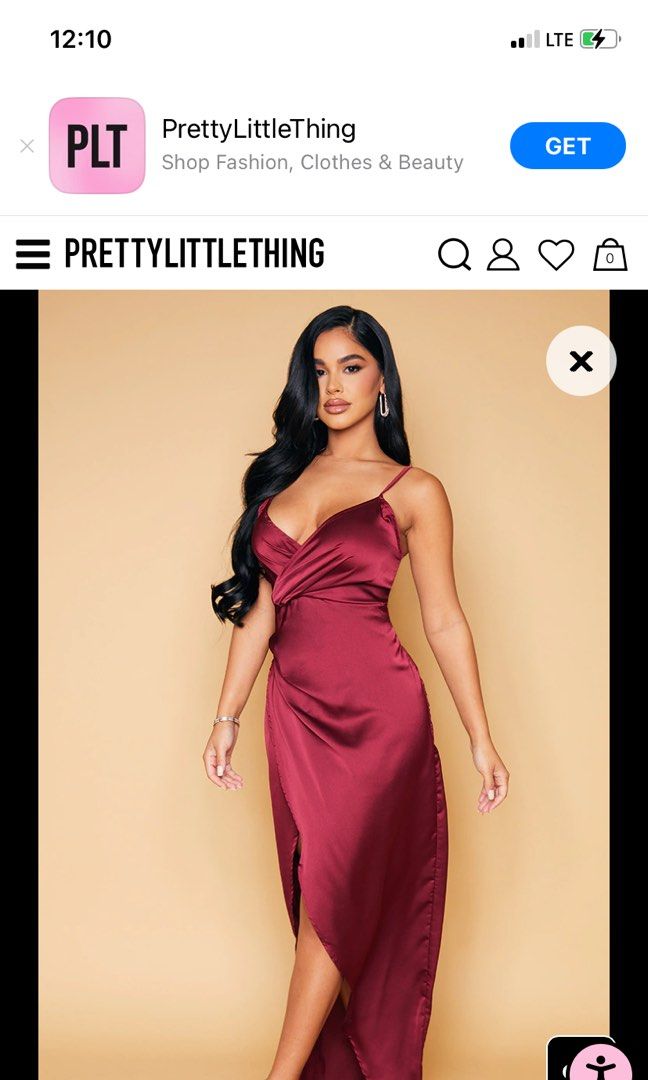 SATIN BURGUNDY PLT PROM DRESS Women s Fashion Dresses Sets