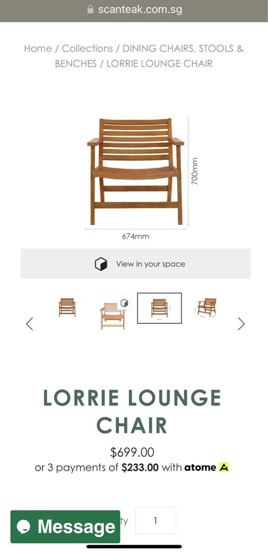 Scanteak used lounge chair for sale! **massive sale 699 chair going for 299**, Furniture
