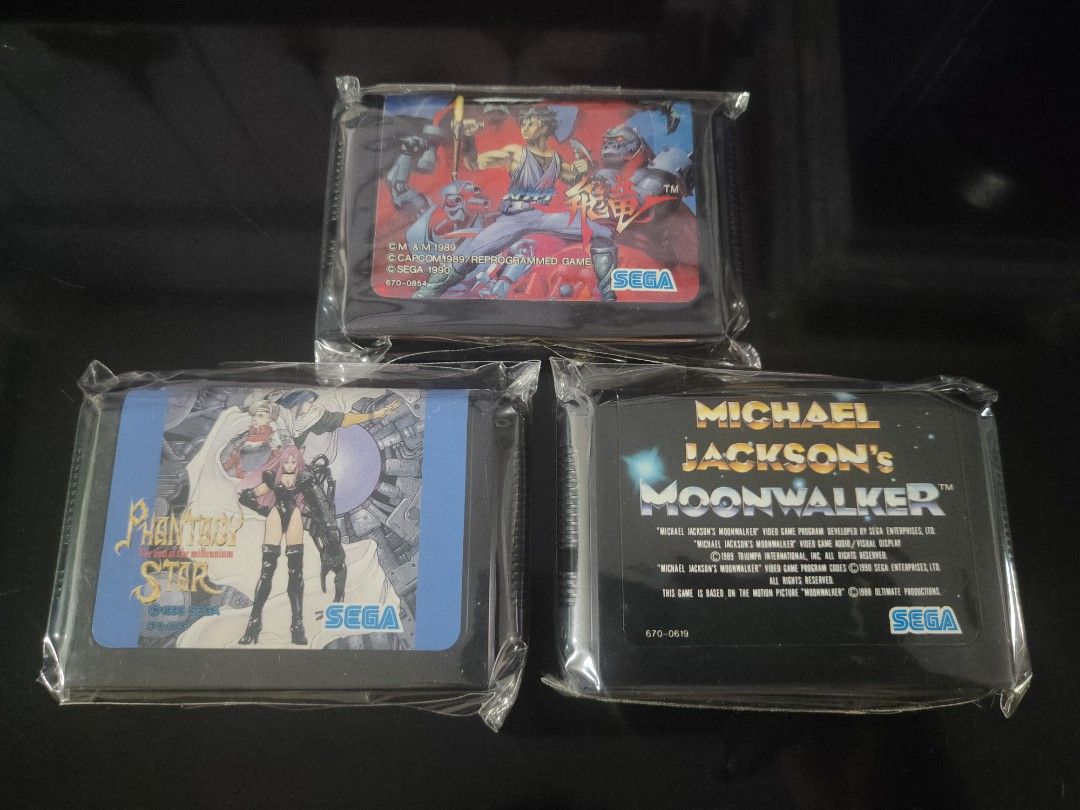 Sega MegaDrive Games (Cartridges (Category: Others) located in Caloocan City. Submitted by RetroGuild (Listing ID 1196542935, Image 1). Description: ⚡⚡Sega MegaDrive Games (Cartridges)⚡⚡ 💵PRICE: •Strider - ₱2,300 •Michael Jackson's Moonwalker - ₱2,000 •Phantasy Star The End of the Millenium - ₱1700 🎁INCLUSION: •Cartridges only, no box and manual, loose 🖊️DESCRIPTION: •Authentic, Clean & presentable, Tested working (See Pics) WARRANTY: None CON