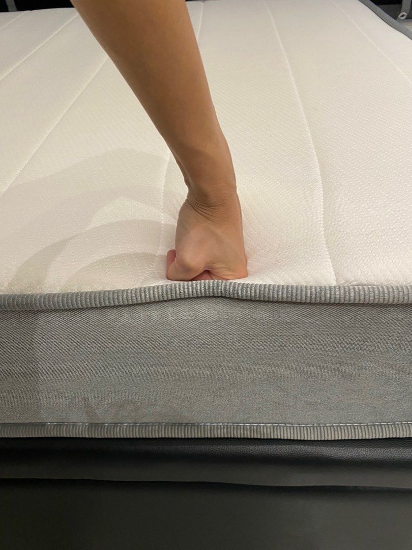 SS Faux Leather Storage Bed frame & Foam Mattress Set, Furniture & Home