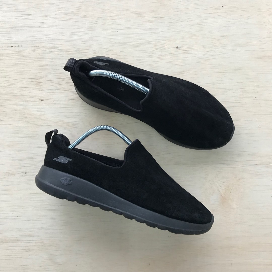 Skechers suede slip on hot sale