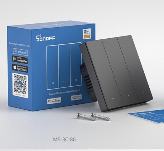 Sonoff M5 3 gang switch with R5 scene controller, TV & Home Appliances ...