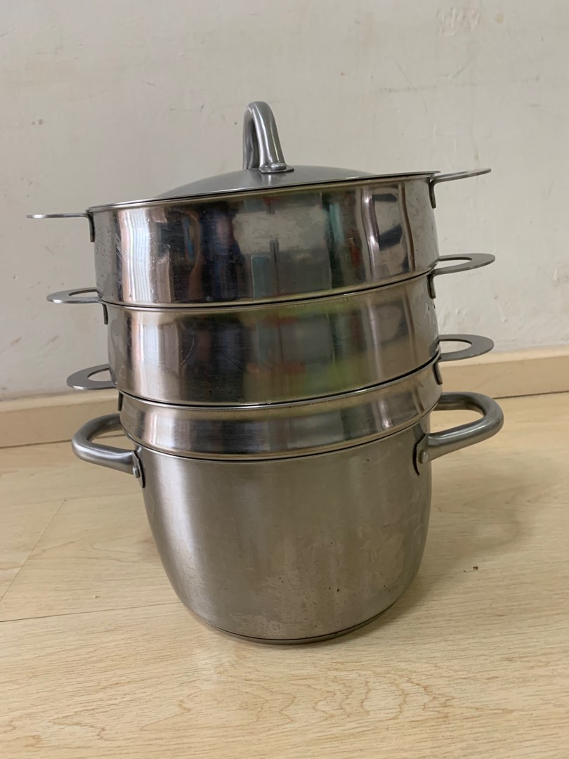 IKEA 365+ Stainless Steel 3 tier steamer 30 cm, Furniture & Home Living