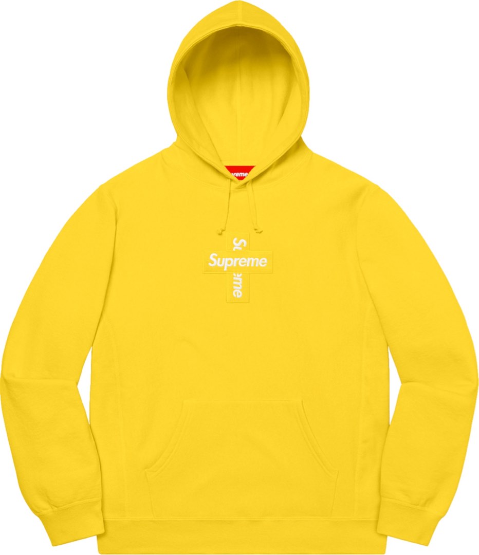 Yellow supreme hoodie box logo hotsell