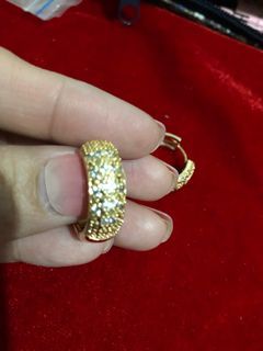 Swarovski gold plated loop earrings