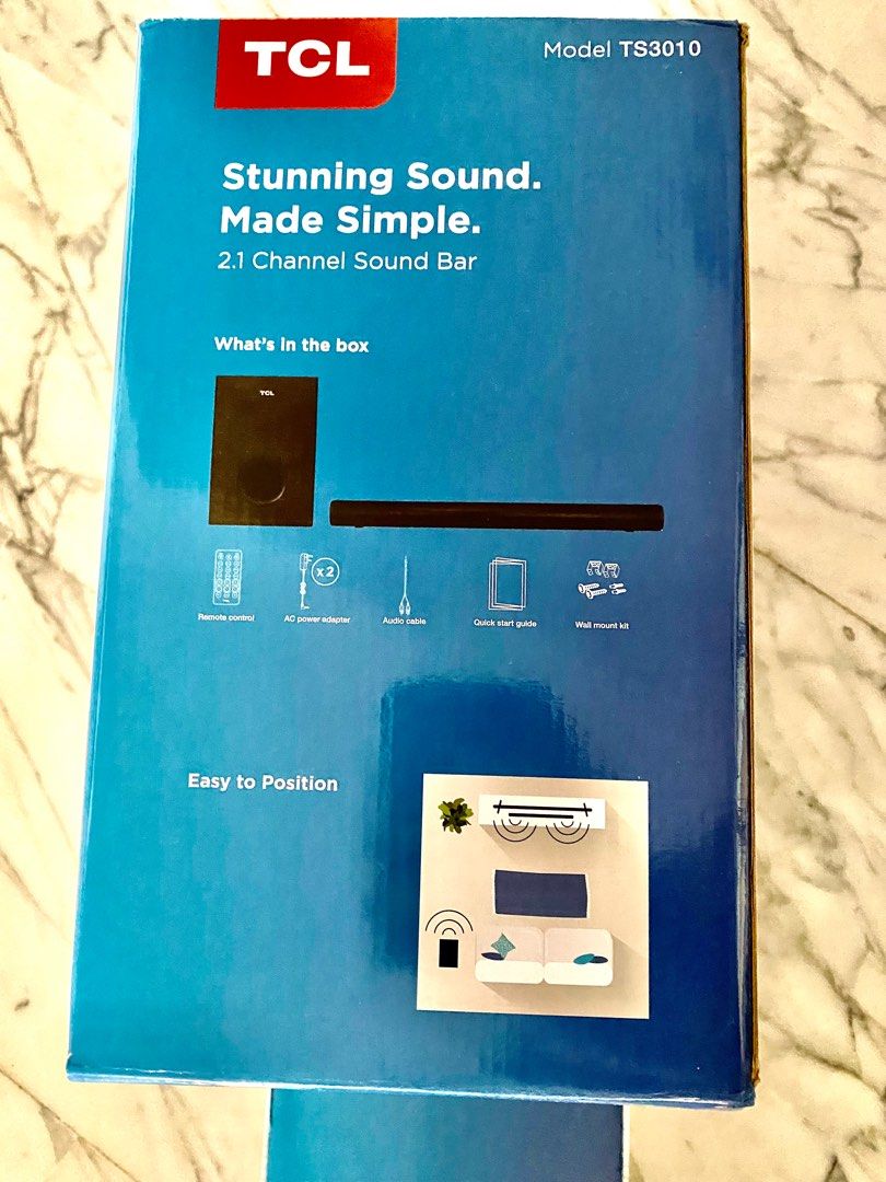 TCL 2.1 channel sound bar and subwoofer (wireless), Audio, Soundbars