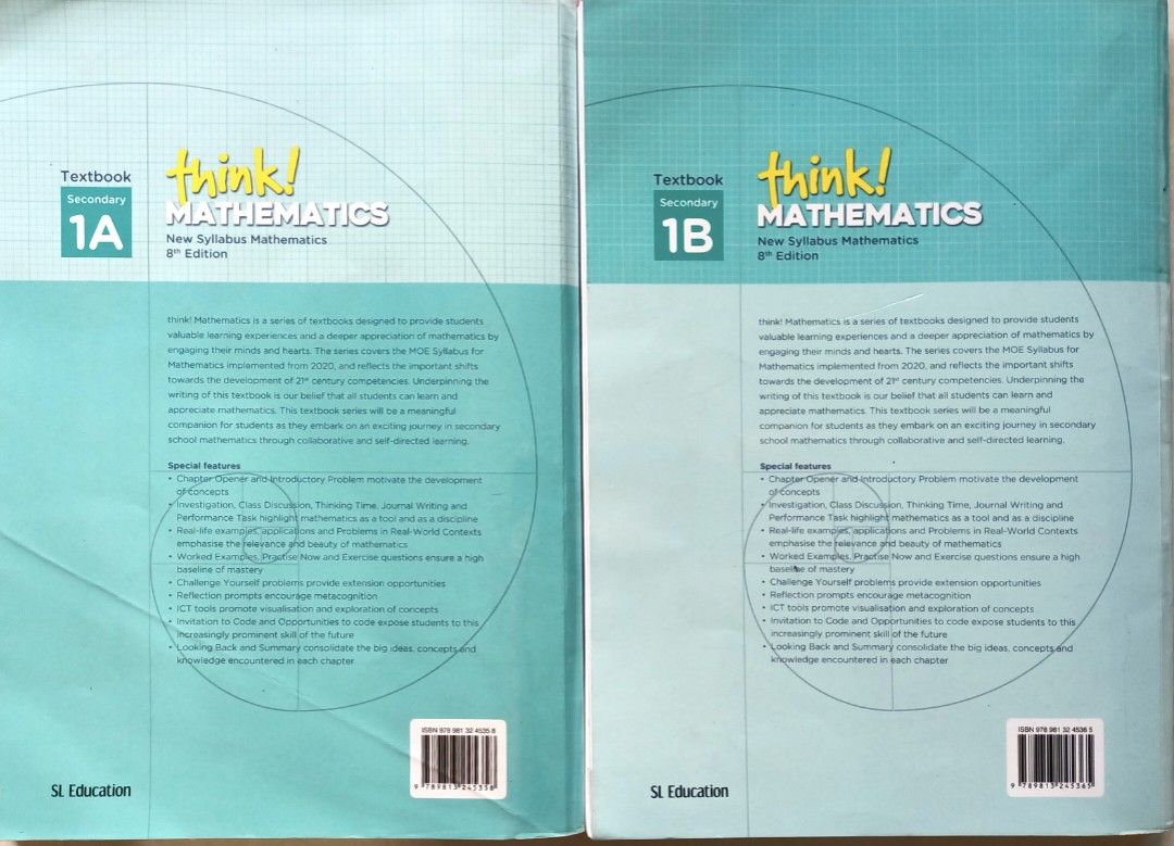 Think 1 Math Level 3 Think! Mathematics secondary textbook 1A and 1B, Hobbies & Toys, Books ...