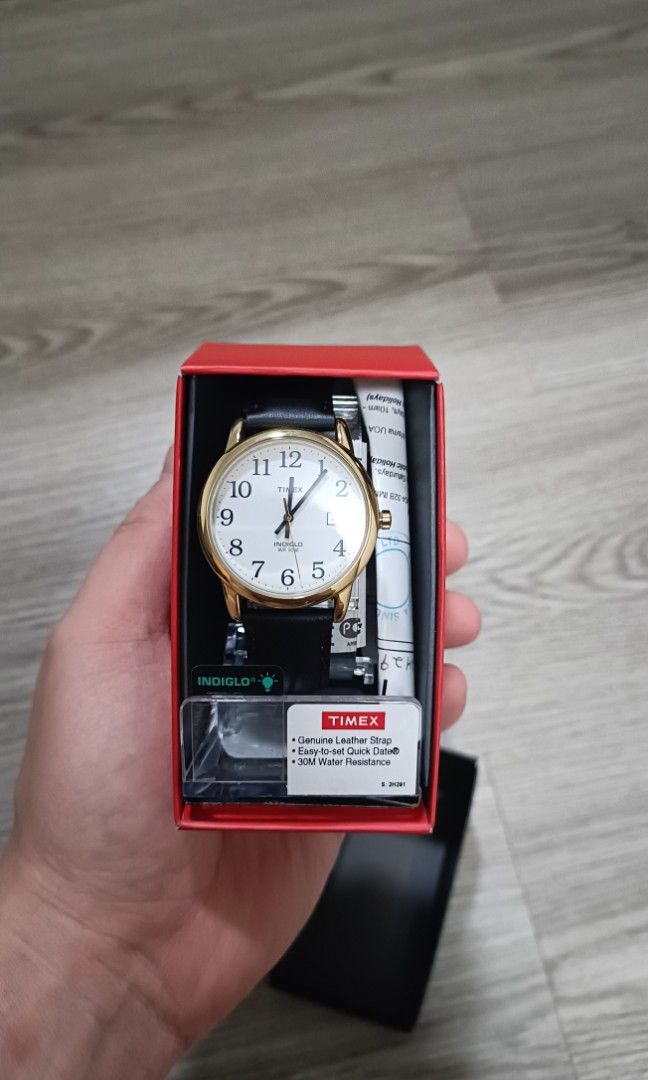 Timex genuine leather on sale