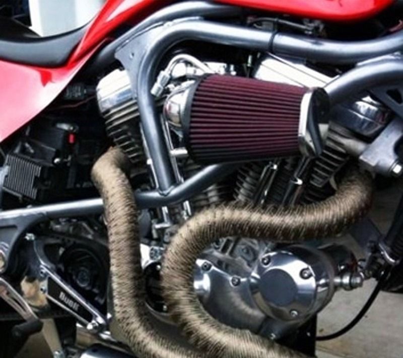 Titanium Exhaust Wrap Motorcycle Cafe Racer, Motorcycles, Motorcycle