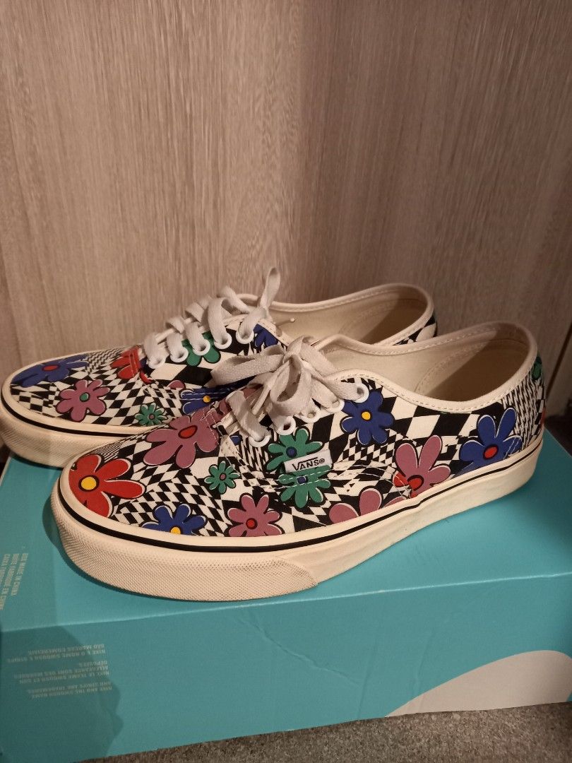 Checkered floral clearance vans