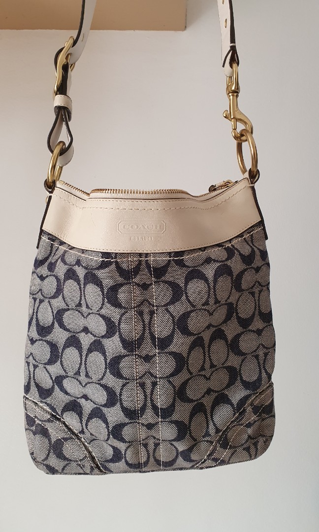 Vintage Coach denim monogram bag, Women's Fashion, Bags & Wallets