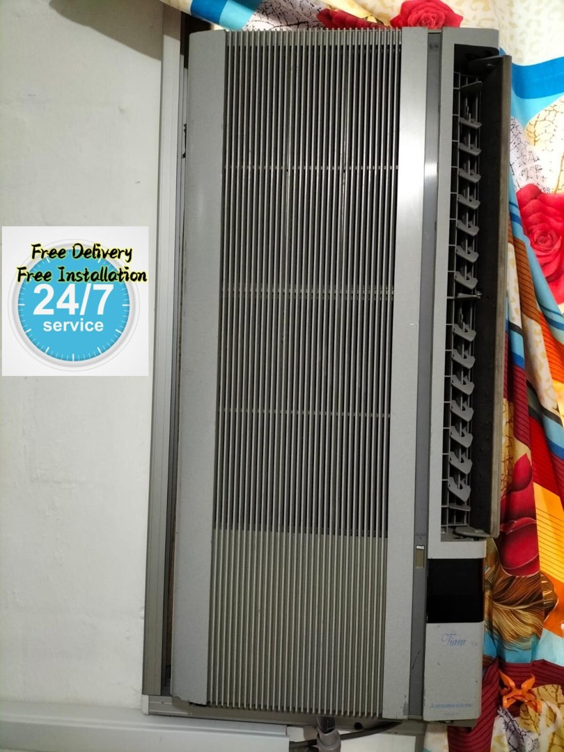 Window Casement Aircon Mitsubishi with draining casement, TV & Home Appliances, Air Conditioners