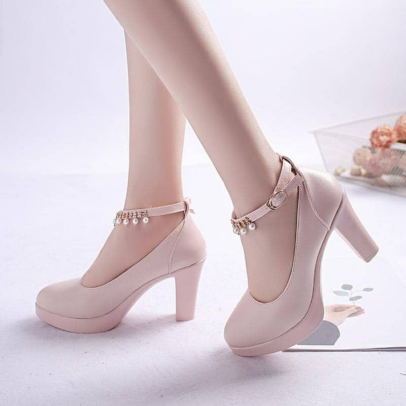 Women high heel round head boots clearance
