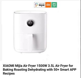 XIAOMI Mijia Air Fryer 1500W 3.5L Air Fryer for Baking Roasting Dehydrating with 50+ Smart APP Recipes
