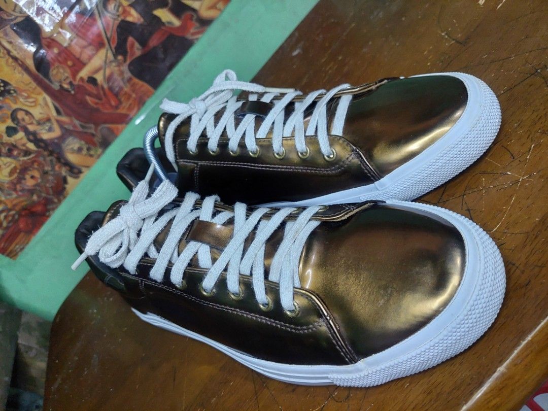 ZARA MAN METALIC GOLD SNEAKER SIZE 10 MEN Men s Fashion Footwear
