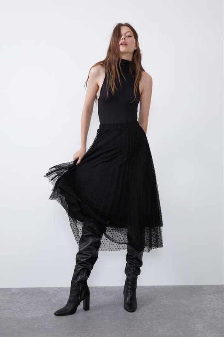 Plumetis tulle skirt on sale zara