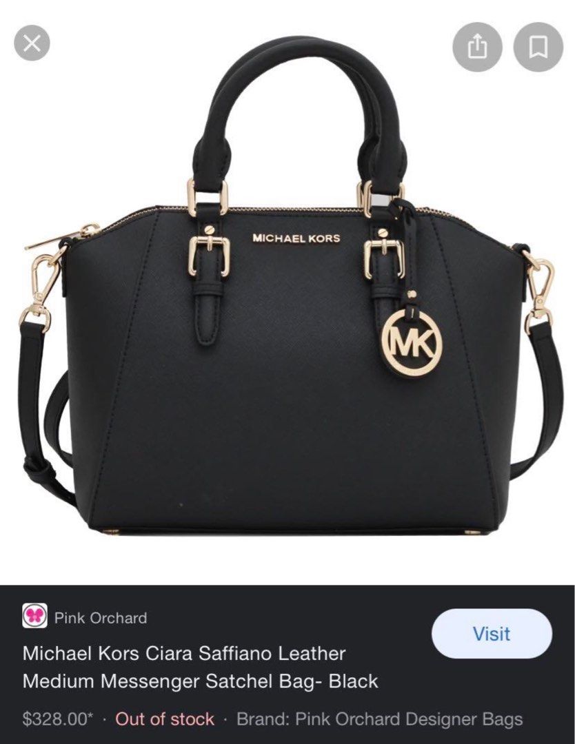 100 Aunthentic Michael Kors Ciara Saffiano Leather Satchel Bag .Looking to clear