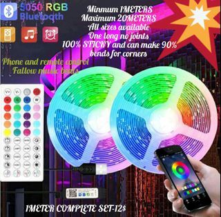 5050 RGB LED STRIP LIGHT COMPLETE SET PLUG AND PLAY 24H SELF COLLECTION AVAILABLE FREE SHIPPING CHEAPEST PRICE IN SG IN STOCK BRAND NEW
