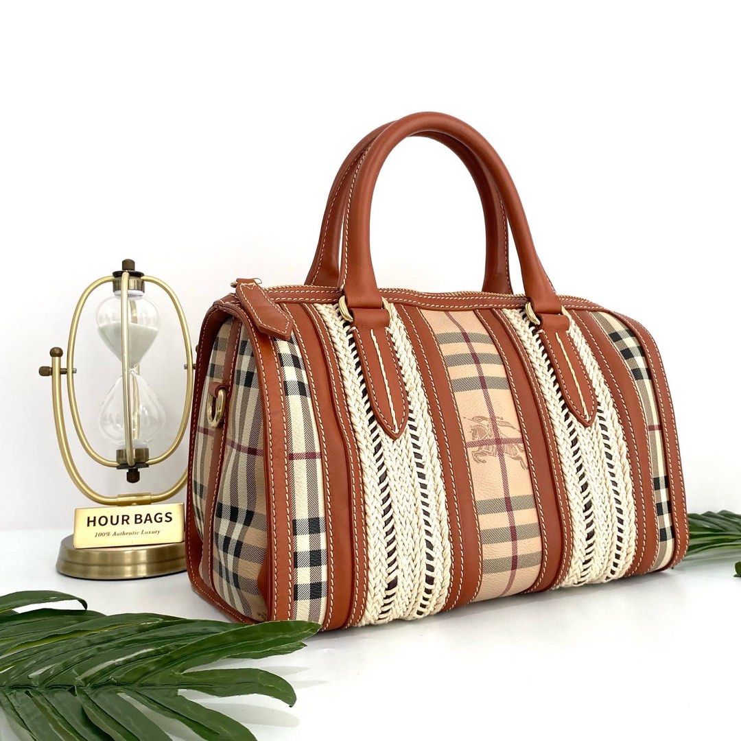 Authentic B U R B E R R Y Autumn Leather Haymarket Check