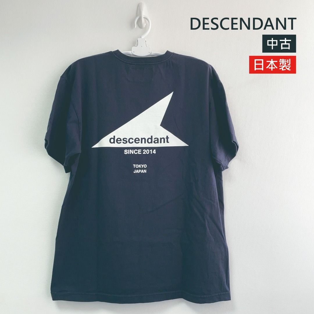 日本製DESCENDANT T-shirt 深藍色2碼【中古】西山徹WTAPS, 男裝, 上身
