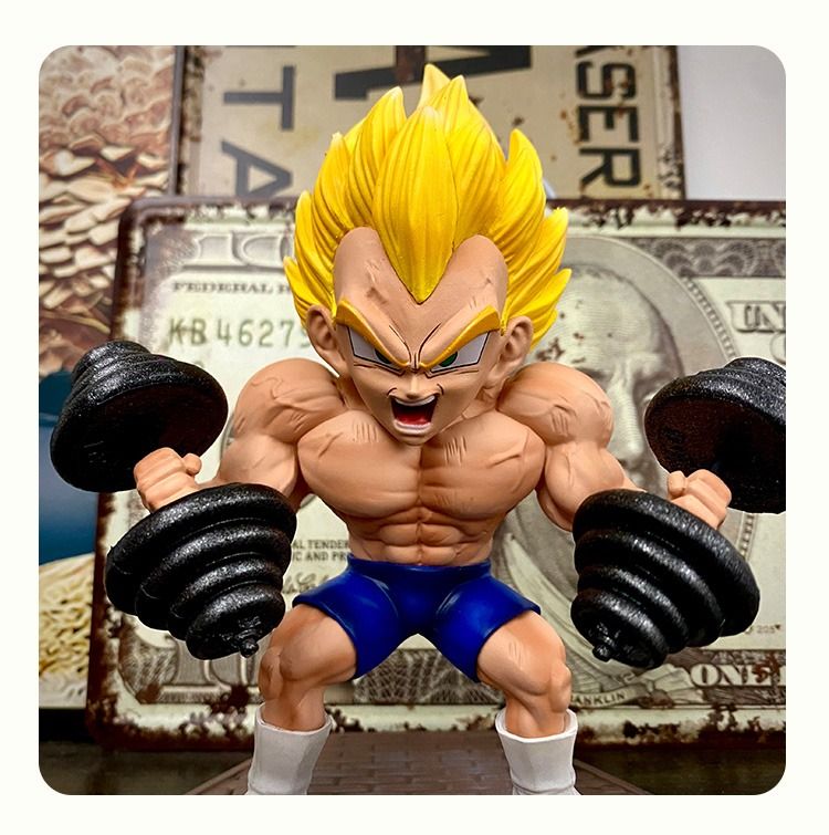 龍珠 Dragon Ball 比達 貝吉塔 爆肌健身系列 啞鈴 黃髮比達 (17cm), 興趣及遊戲, 玩具 & 遊戲類 - Carousell