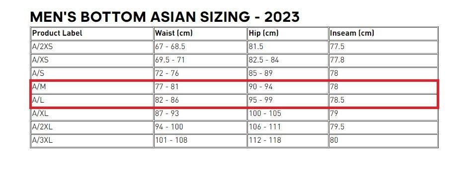 Adidas asian size chart shop