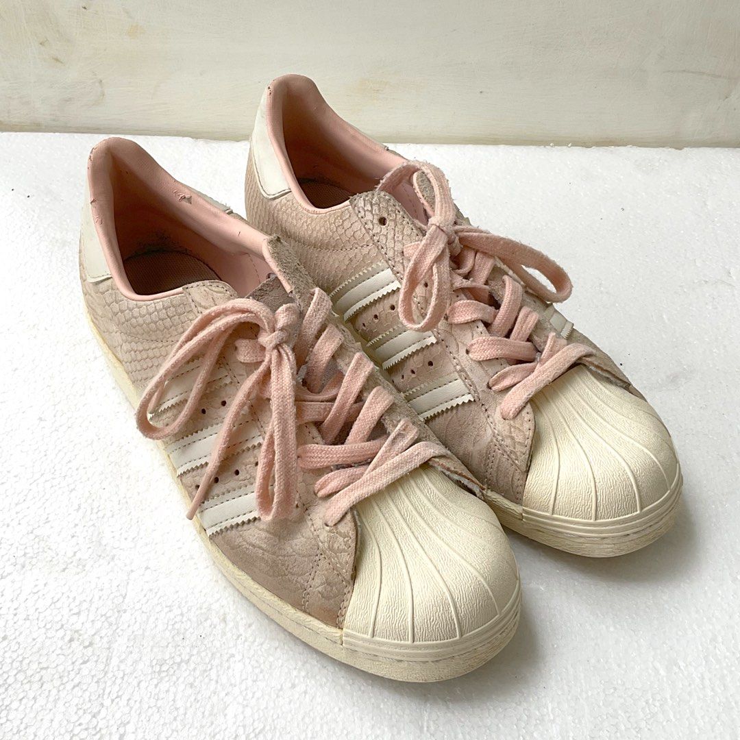 Adidas Superstar RARE original LIMITED EDITION PINK suede white rubber tali sneakers premium brand branded ori authentic BELI DI HONGKONG fashion