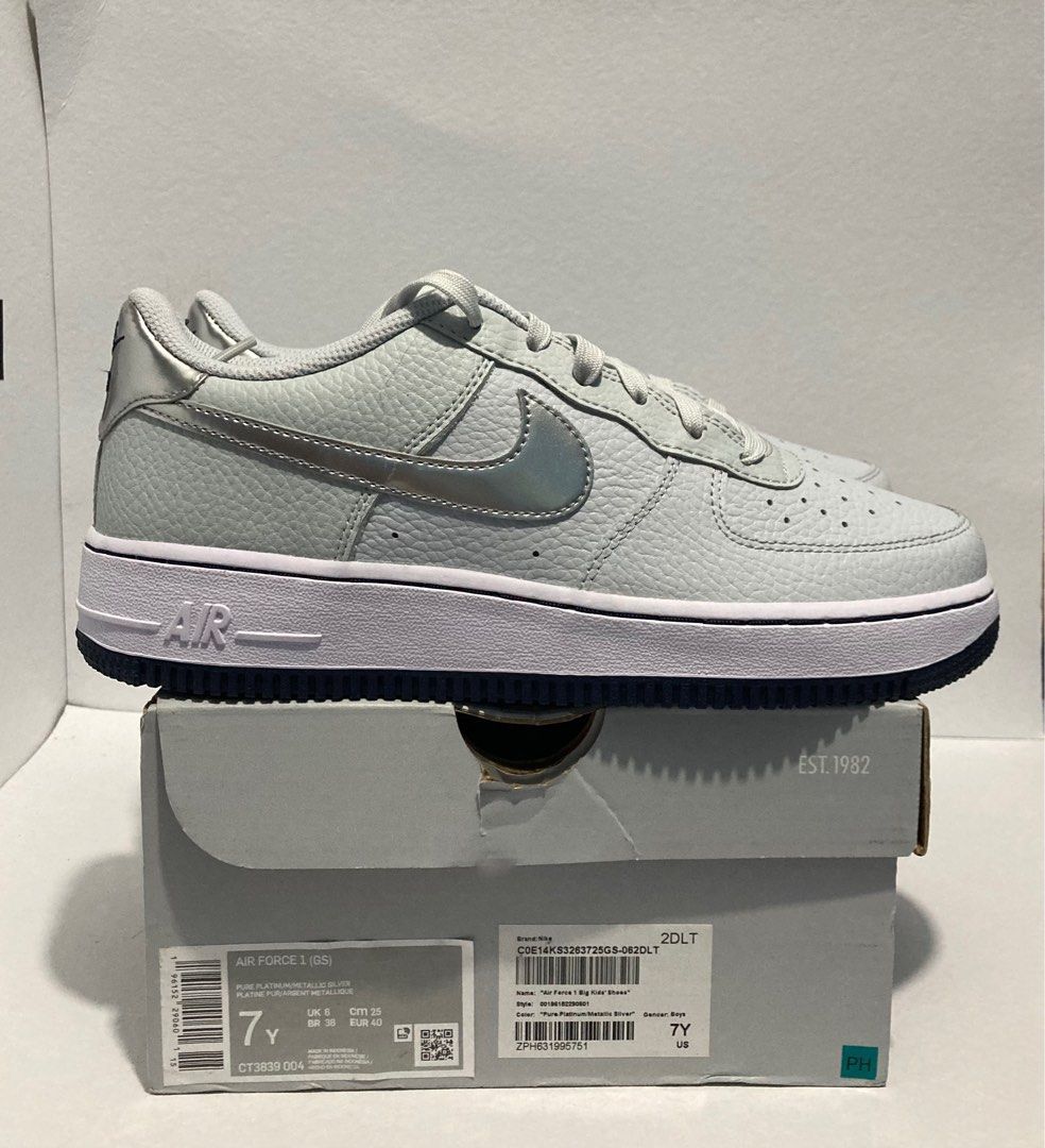 Air force outlet 1 silver swoosh