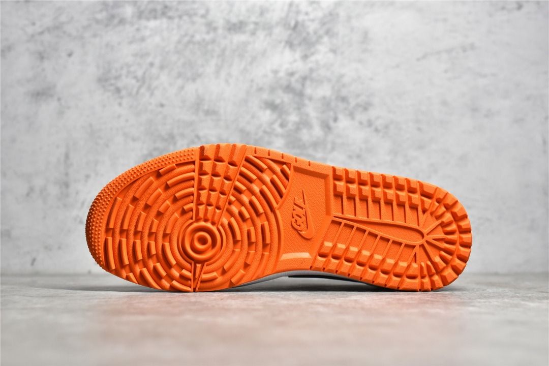 White discount orange shoes