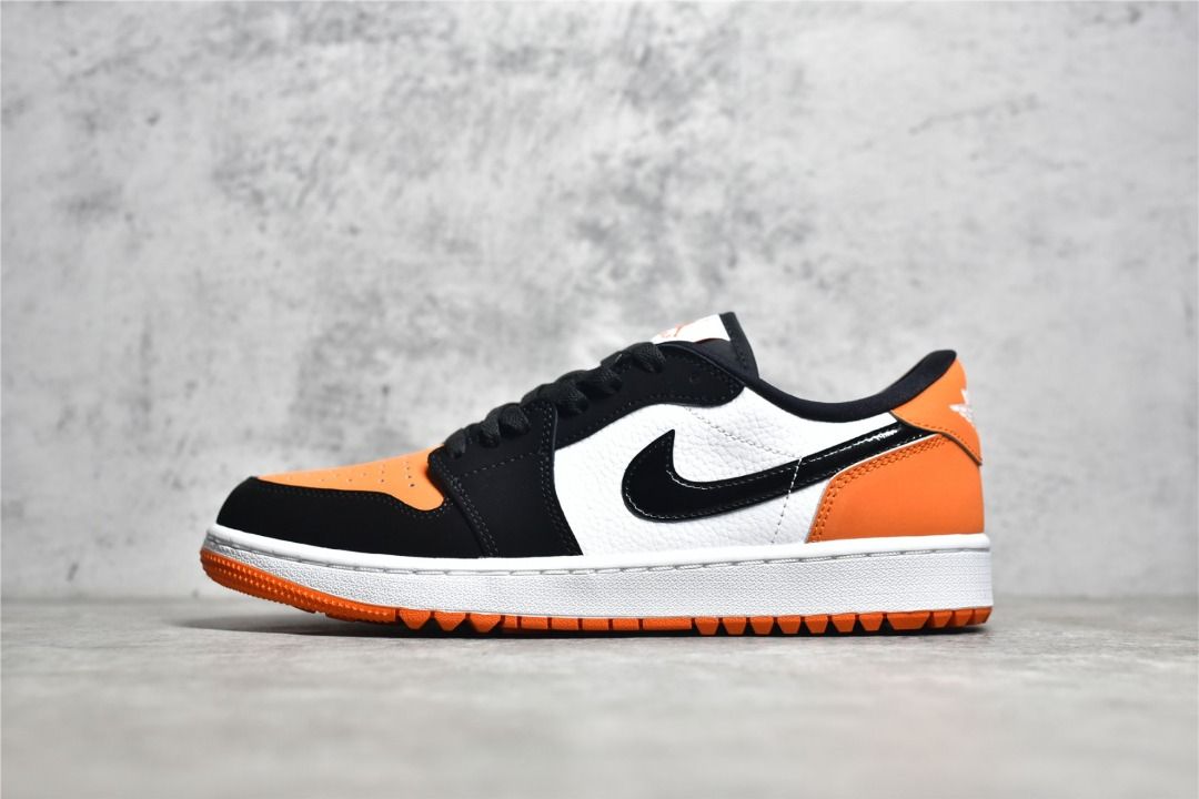 White and orange jordan 1 top